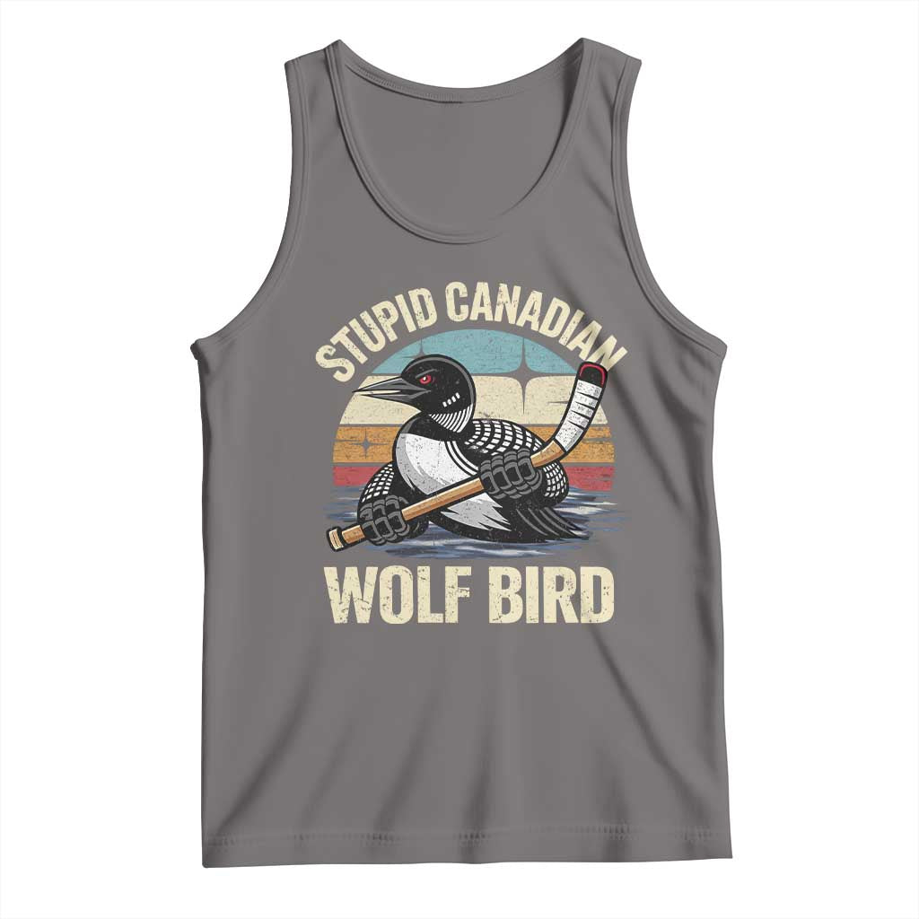 Stupid Canadian Wolf Bird Tank Top Retro Romance Hockey LGBT Book Movie Fans Gift TS10 Deep Heather Print Your Wear