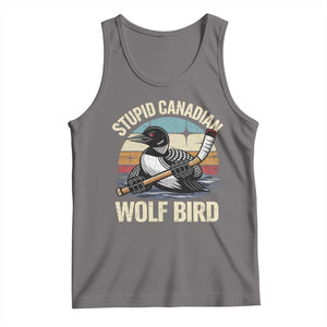 Stupid Canadian Wolf Bird Tank Top Retro Romance Hockey LGBT Book Movie Fans Gift TS10 Deep Heather Print Your Wear