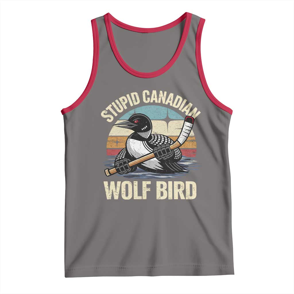 Stupid Canadian Wolf Bird Tank Top Retro Romance Hockey LGBT Book Movie Fans Gift TS10 Deep Heather Red Print Your Wear