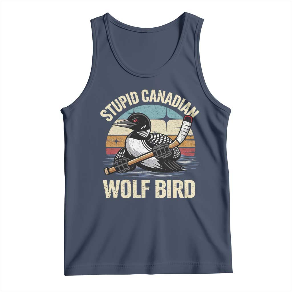 Stupid Canadian Wolf Bird Tank Top Retro Romance Hockey LGBT Book Movie Fans Gift TS10 Navy Print Your Wear