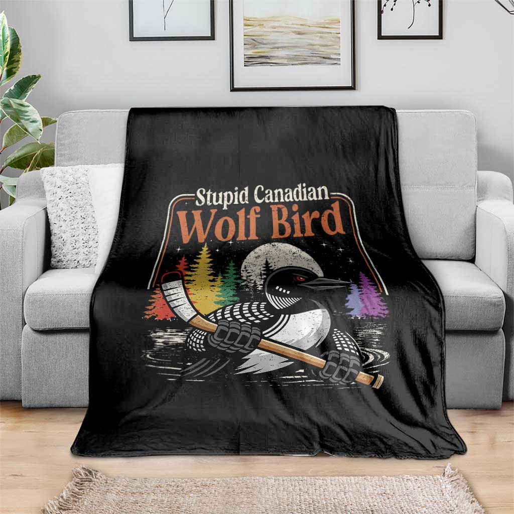 Stupid Canadian Wolf Bird Throw Blanket Retro Romance Hockey LGBT Book Movie Fans TS10 Print Your Wear