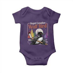 Stupid Canadian Wolf Bird Baby Onesie Retro Romance Hockey LGBT Book Movie Fans TS10 Purple Print Your Wear