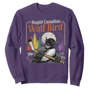 Stupid Canadian Wolf Bird Sweatshirt Retro Romance Hockey LGBT Book Movie Fans TS10 Purple Print Your Wear