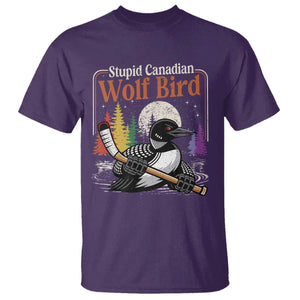 Stupid Canadian Wolf Bird T Shirt Retro Romance Hockey LGBT Book Movie Fans TS10 Purple Print Your Wear