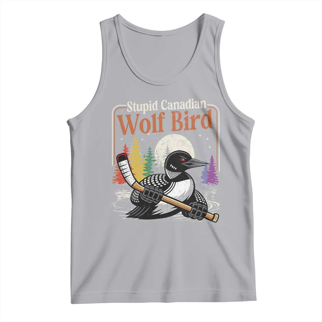 Stupid Canadian Wolf Bird Tank Top Retro Romance Hockey LGBT Book Movie Fans TS10 Athletic Heather Print Your Wear