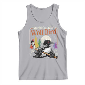Stupid Canadian Wolf Bird Tank Top Retro Romance Hockey LGBT Book Movie Fans TS10 Athletic Heather Print Your Wear
