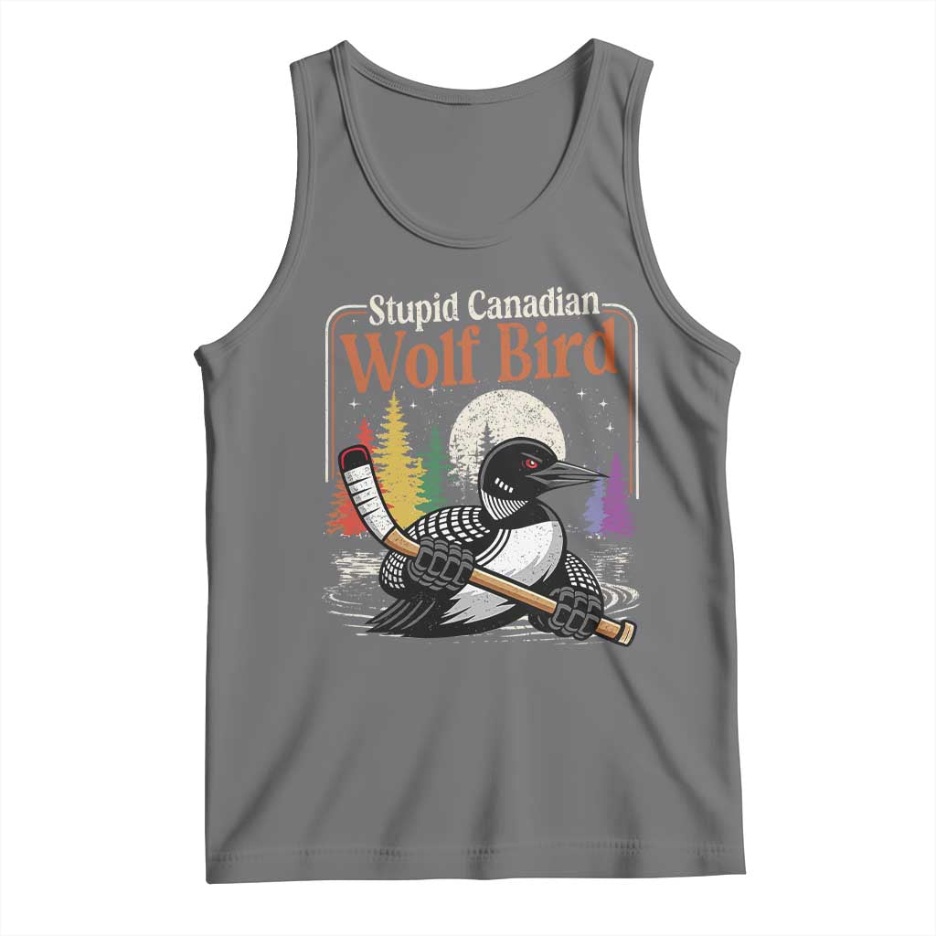 Stupid Canadian Wolf Bird Tank Top Retro Romance Hockey LGBT Book Movie Fans TS10 Black Heather Print Your Wear