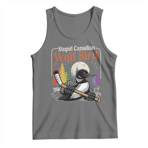 Stupid Canadian Wolf Bird Tank Top Retro Romance Hockey LGBT Book Movie Fans TS10 Black Heather Print Your Wear