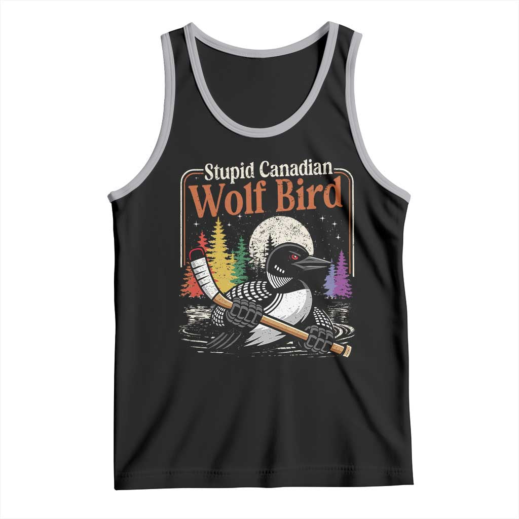 Stupid Canadian Wolf Bird Tank Top Retro Romance Hockey LGBT Book Movie Fans TS10 Black Athletic Heather Print Your Wear