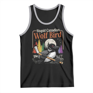 Stupid Canadian Wolf Bird Tank Top Retro Romance Hockey LGBT Book Movie Fans TS10 Black Athletic Heather Print Your Wear