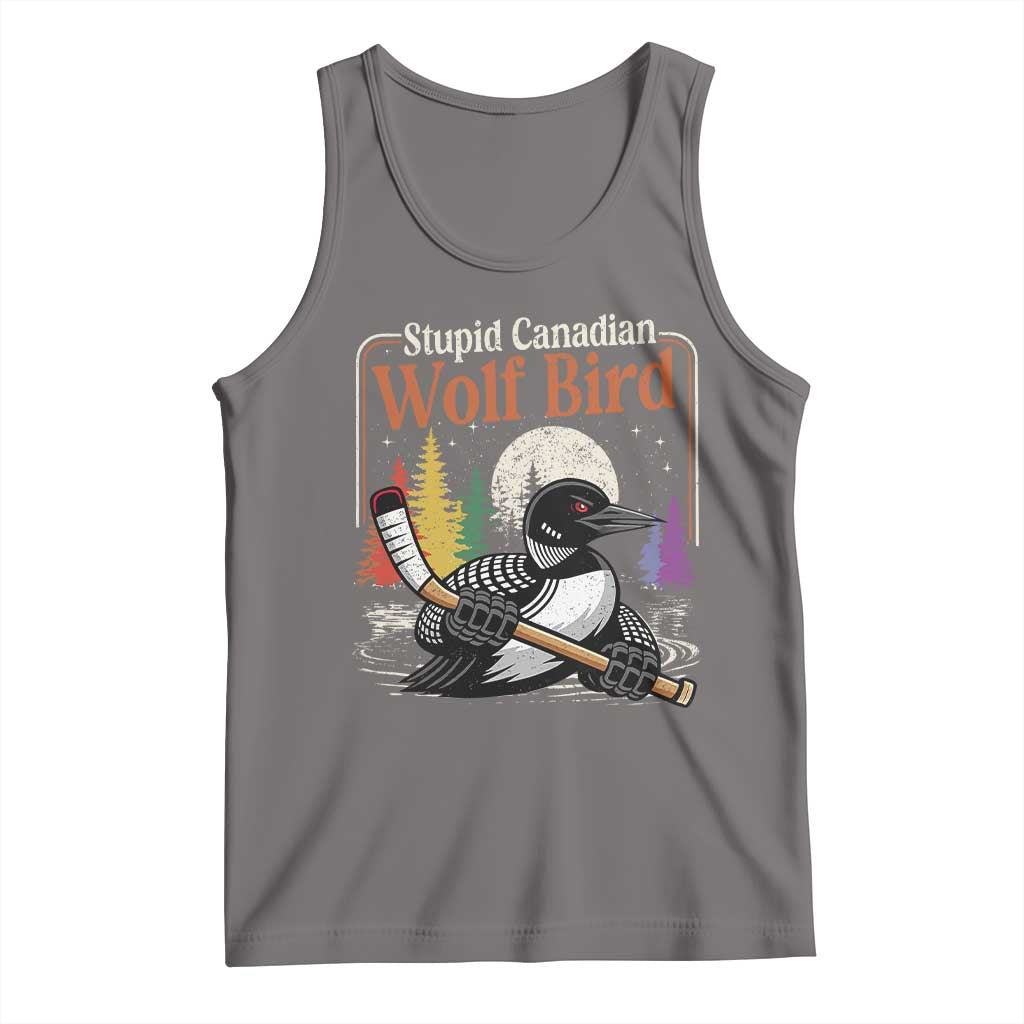 Stupid Canadian Wolf Bird Tank Top Retro Romance Hockey LGBT Book Movie Fans TS10 Deep Heather Print Your Wear