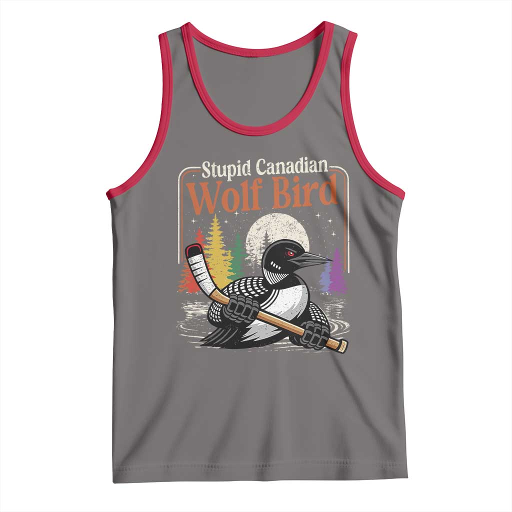 Stupid Canadian Wolf Bird Tank Top Retro Romance Hockey LGBT Book Movie Fans TS10 Deep Heather Red Print Your Wear