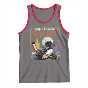 Stupid Canadian Wolf Bird Tank Top Retro Romance Hockey LGBT Book Movie Fans TS10 Deep Heather Red Print Your Wear