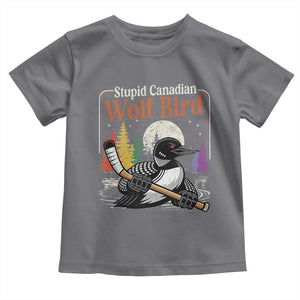 Stupid Canadian Wolf Bird Toddler T Shirt Retro Romance Hockey LGBT Book Movie Fans TS10 Charcoal Print Your Wear
