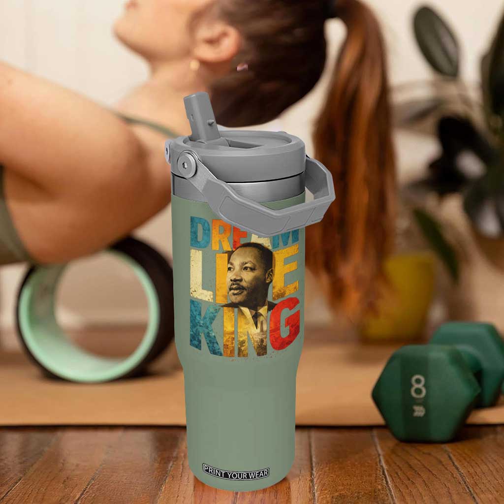 Black History Month Martin Luther King Day Flip Straw Tumbler I Have Dream TS10 One Size: 30 oz Moss Green Print Your Wear