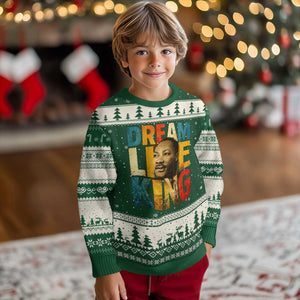 Black History Month Martin Luther King Day Ugly Christmas Sweater I Have Dream TS10 Forest Green Beige Print Your Wear