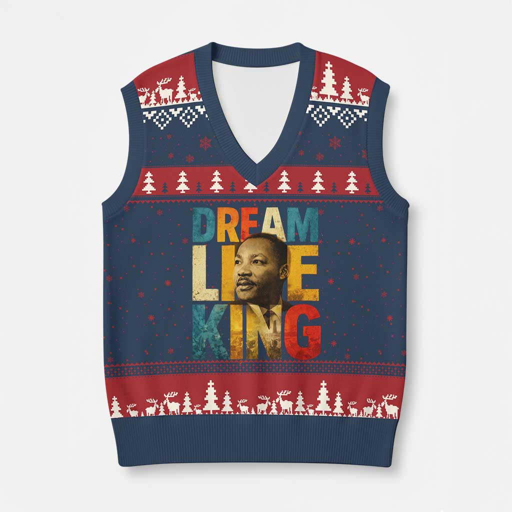 Black History Month Martin Luther King Day V-Neck Knit Sweater Vest I Have Dream TS10 Navy Red Print Your Wear