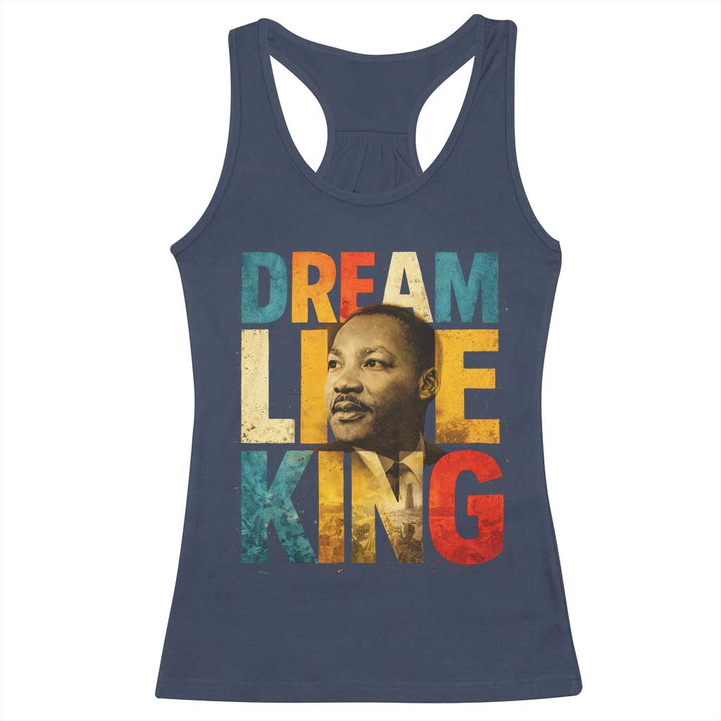 Black History Month Martin Luther King Day Racerback Tank Top I Have Dream TS10 Navy Print Your Wear