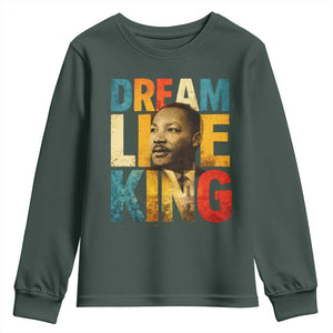 Black History Month Martin Luther King Day Youth Sweatshirt I Have Dream TS10 Dark Forest Green Print Your Wear