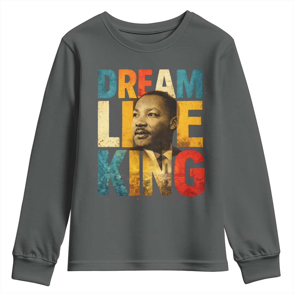 Black History Month Martin Luther King Day Youth Sweatshirt I Have Dream TS10 Dark Heather Print Your Wear