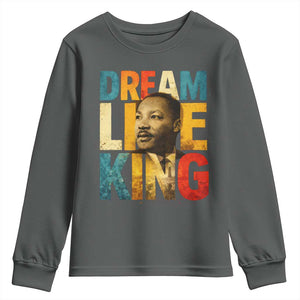 Black History Month Martin Luther King Day Youth Sweatshirt I Have Dream TS10 Dark Heather Print Your Wear