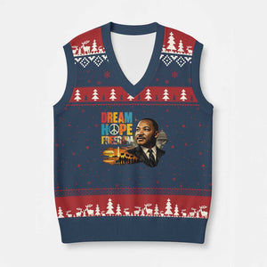Black History Month Martin Luther King Day V-Neck Knit Sweater Vest Martin Luther King Sweatshirt, Black History Sweatshirt, I Have A Dream Sweatshirt, MLK Sweatshirt, Human Rights Sweatshirt, BLM Sweatshirt TS10 Navy Red Print Your Wear