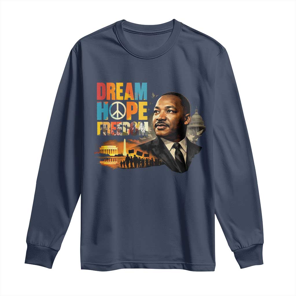 Black History Month Martin Luther King Day Long Sleeve Shirt Martin Luther King Sweatshirt, Black History Sweatshirt, I Have A Dream Sweatshirt, MLK Sweatshirt, Human Rights Sweatshirt, BLM Sweatshirt TS10 Navy Print Your Wear