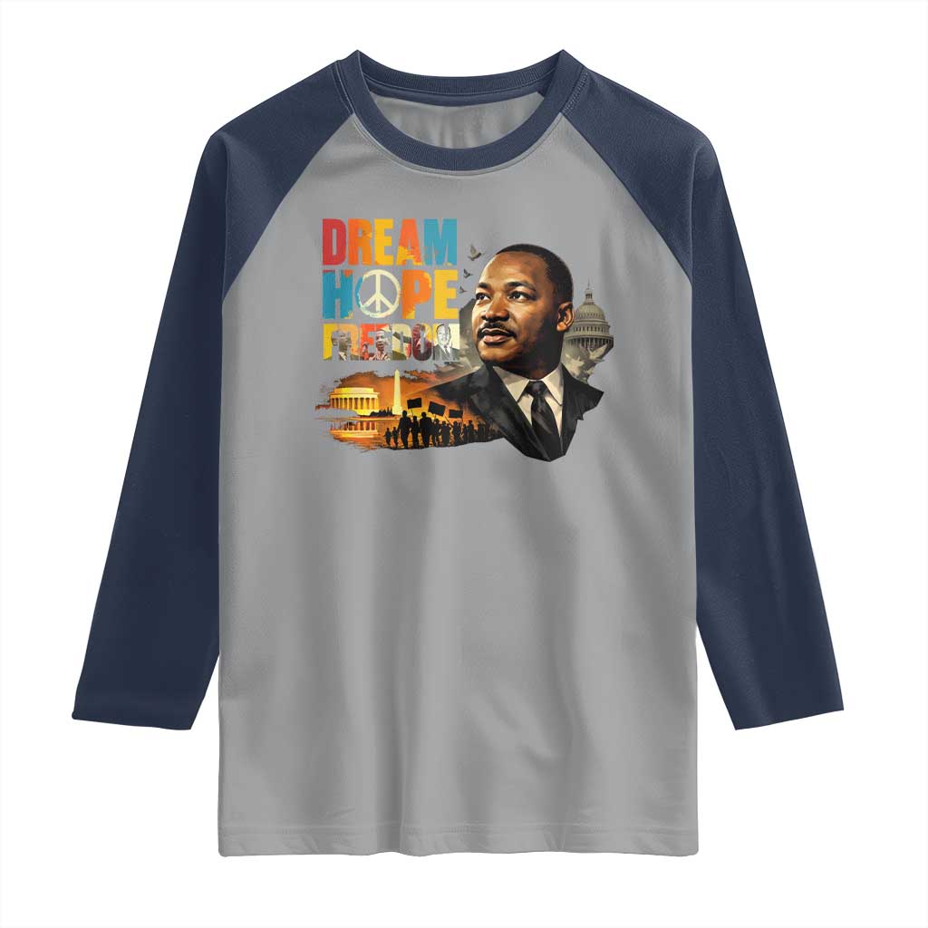 Black History Month Martin Luther King Day Raglan Shirt Martin Luther King Sweatshirt, Black History Sweatshirt, I Have A Dream Sweatshirt, MLK Sweatshirt, Human Rights Sweatshirt, BLM Sweatshirt TS10 Sport Gray Navy Print Your Wear