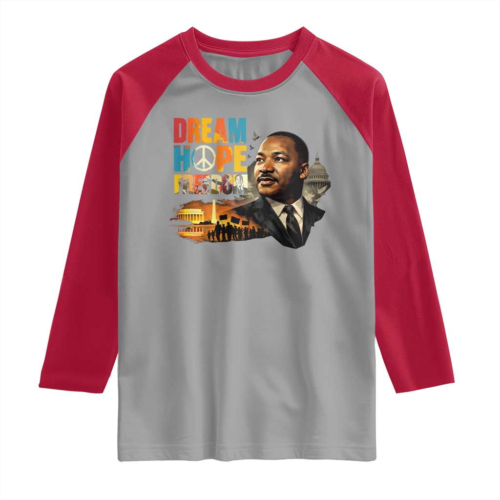 Black History Month Martin Luther King Day Raglan Shirt Martin Luther King Sweatshirt, Black History Sweatshirt, I Have A Dream Sweatshirt, MLK Sweatshirt, Human Rights Sweatshirt, BLM Sweatshirt TS10 Sport Gray Red Print Your Wear