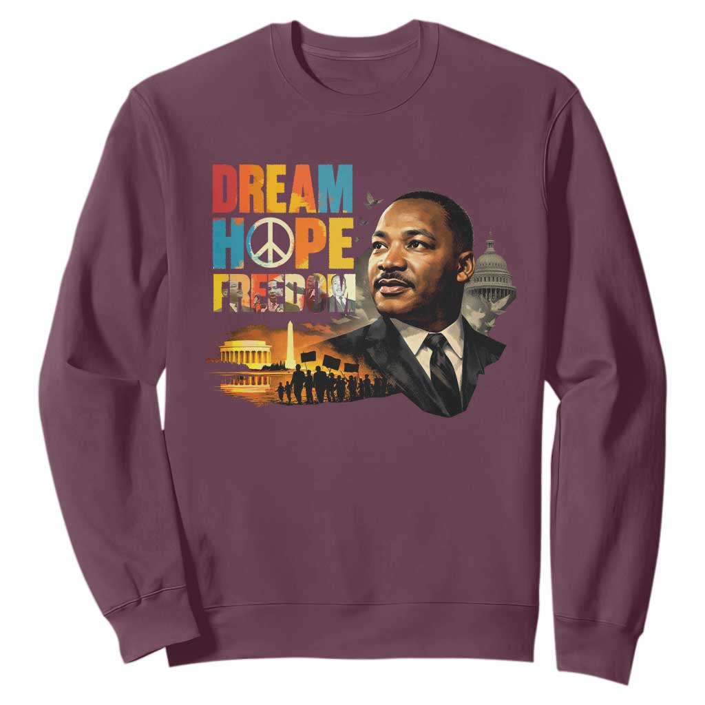 Black History Month Martin Luther King Day Sweatshirt Martin Luther King Sweatshirt, Black History Sweatshirt, I Have A Dream Sweatshirt, MLK Sweatshirt, Human Rights Sweatshirt, BLM Sweatshirt TS10 Maroon Print Your Wear