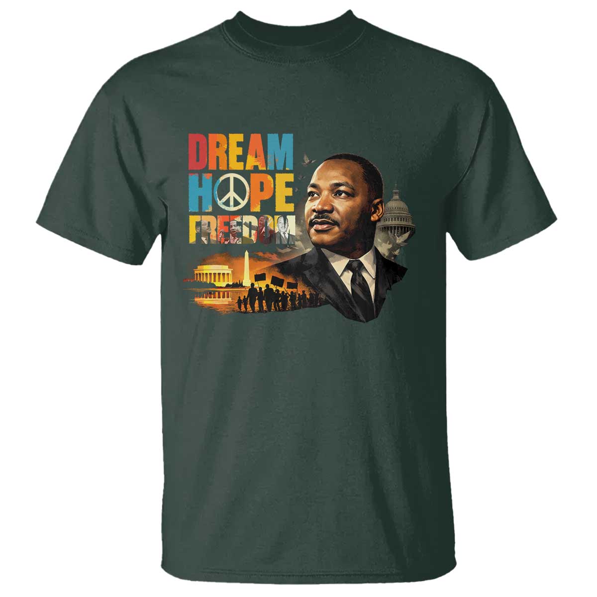 Black History Month Martin Luther King Day T Shirt Martin Luther King Sweatshirt, Black History Sweatshirt, I Have A Dream Sweatshirt, MLK Sweatshirt, Human Rights Sweatshirt, BLM Sweatshirt TS10 Dark Forest Green Print Your Wear