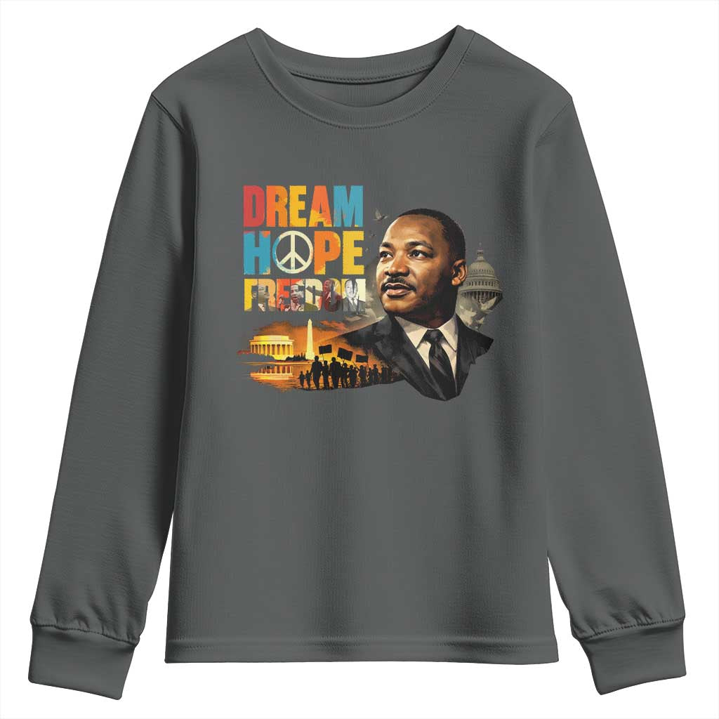Black History Month Martin Luther King Day Youth Sweatshirt Martin Luther King Sweatshirt, Black History Sweatshirt, I Have A Dream Sweatshirt, MLK Sweatshirt, Human Rights Sweatshirt, BLM Sweatshirt TS10 Dark Heather Print Your Wear