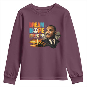 Black History Month Martin Luther King Day Youth Sweatshirt Martin Luther King Sweatshirt, Black History Sweatshirt, I Have A Dream Sweatshirt, MLK Sweatshirt, Human Rights Sweatshirt, BLM Sweatshirt TS10 Maroon Print Your Wear