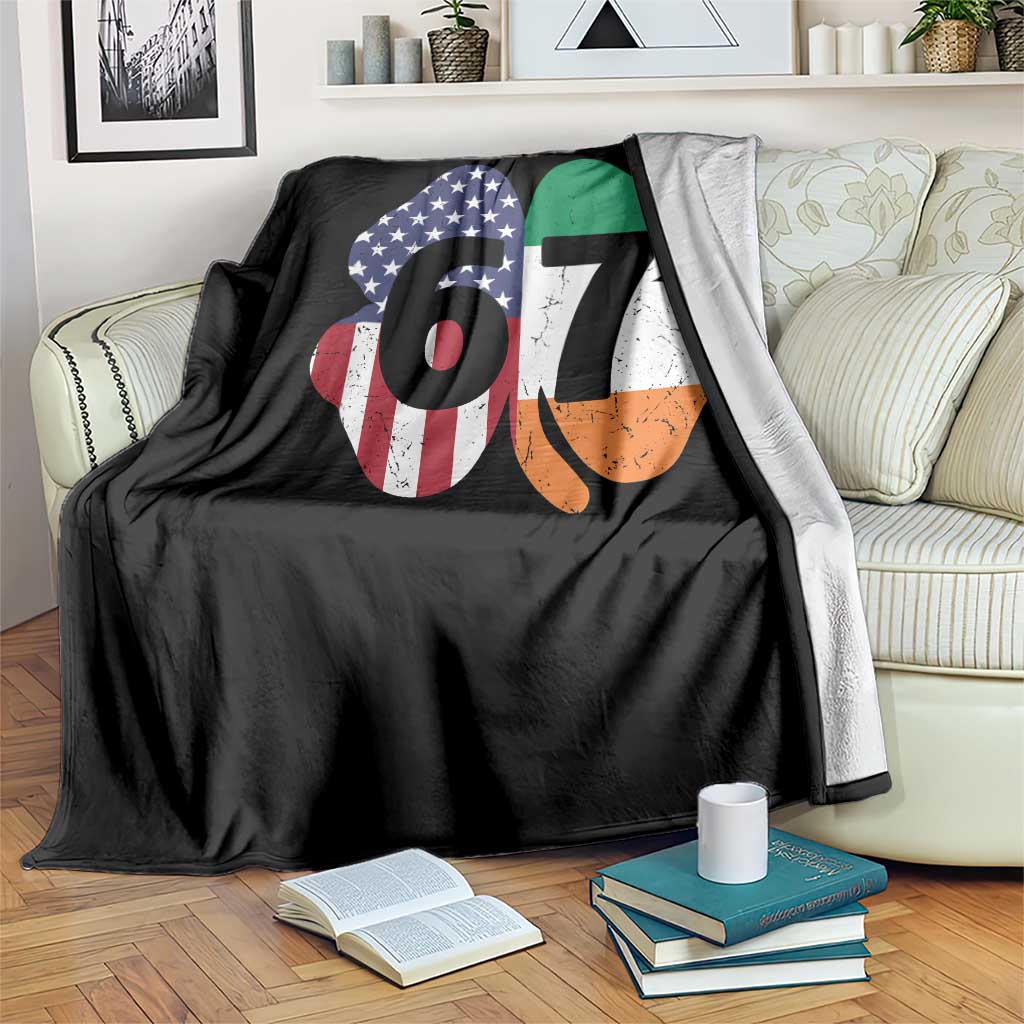 Six Seven 6 7 St Patricks Day Throw Blanket 67 Meme Irish American Ireland Flag Lucky Shamrocks TS10 Print Your Wear