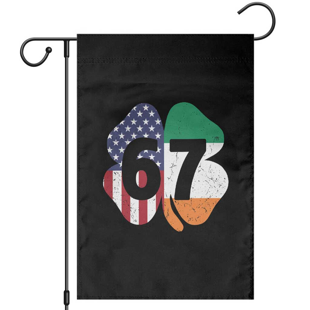 Six Seven 6 7 St Patricks Day Garden Flag 67 Meme Irish American Ireland Flag Lucky Shamrocks TS10 Black Print Your Wear