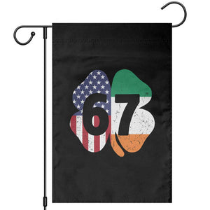 Six Seven 6 7 St Patricks Day Garden Flag 67 Meme Irish American Ireland Flag Lucky Shamrocks TS10 Black Print Your Wear