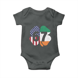 Six Seven 6 7 St Patricks Day Baby Onesie 67 Meme Irish American Ireland Flag Lucky Shamrocks TS10 Dark Heather Print Your Wear