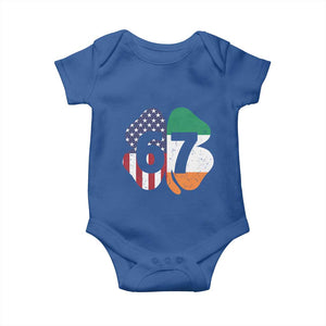 Six Seven 6 7 St Patricks Day Baby Onesie 67 Meme Irish American Ireland Flag Lucky Shamrocks TS10 Royal Blue Print Your Wear
