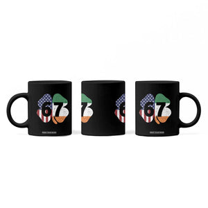 Six Seven 6 7 St Patricks Day Coffee Mug 67 Meme Irish American Ireland Flag Lucky Shamrocks TS10 Print Your Wear