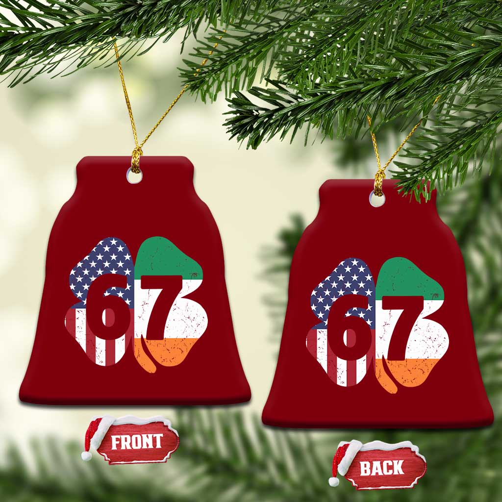 Six Seven 6 7 St Patricks Day Ceramic Ornament 67 Meme Irish American Ireland Flag Lucky Shamrocks TS10 Print Your Wear