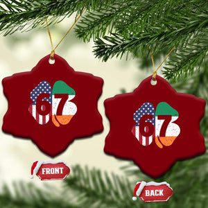 Six Seven 6 7 St Patricks Day Ceramic Ornament 67 Meme Irish American Ireland Flag Lucky Shamrocks TS10 Print Your Wear