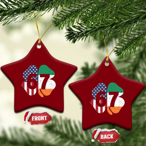 Six Seven 6 7 St Patricks Day Ceramic Ornament 67 Meme Irish American Ireland Flag Lucky Shamrocks TS10 Print Your Wear