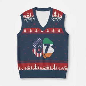 Six Seven 6 7 St Patricks Day V-Neck Knit Sweater Vest 67 Meme Irish American Ireland Flag Lucky Shamrocks TS10 Navy Red Print Your Wear