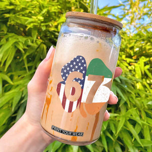 Six Seven 6 7 St Patricks Day Glass Can 67 Meme Irish American Ireland Flag Lucky Shamrocks TS10 Black Print Your Wear