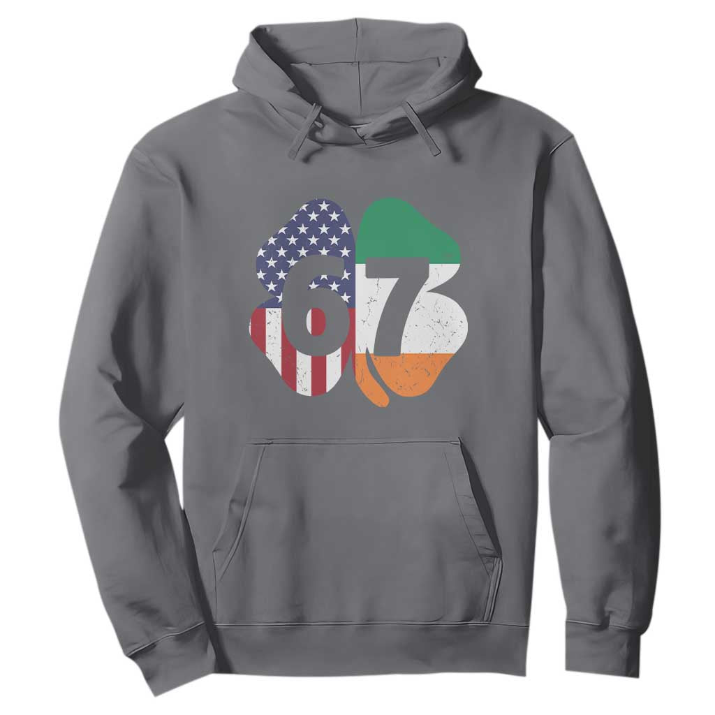 Six Seven 6 7 St Patricks Day Hoodie 67 Meme Irish American Ireland Flag Lucky Shamrocks TS10 Charcoal Print Your Wear