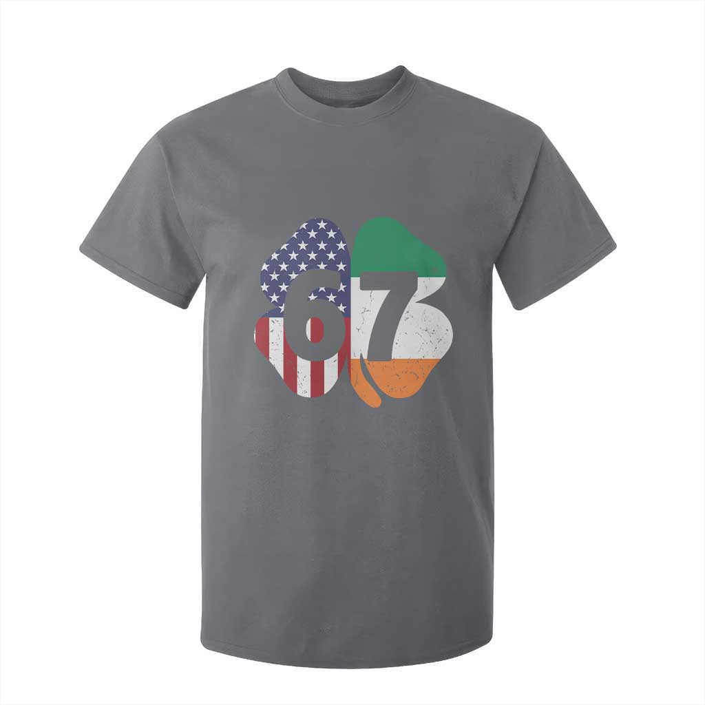 Six Seven 6 7 St Patricks Day T Shirt For Kid 67 Meme Irish American Ireland Flag Lucky Shamrocks TS10 Charcoal Print Your Wear