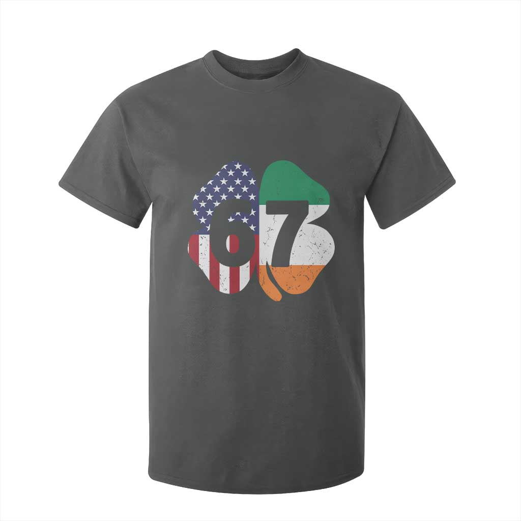 Six Seven 6 7 St Patricks Day T Shirt For Kid 67 Meme Irish American Ireland Flag Lucky Shamrocks TS10 Dark Heather Print Your Wear
