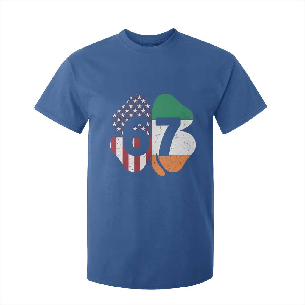 Six Seven 6 7 St Patricks Day T Shirt For Kid 67 Meme Irish American Ireland Flag Lucky Shamrocks TS10 Royal Blue Print Your Wear