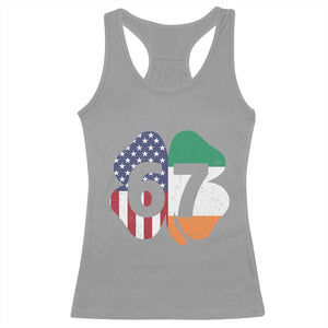 Six Seven 6 7 St Patricks Day Racerback Tank Top 67 Meme Irish American Ireland Flag Lucky Shamrocks TS10 Sport Gray Print Your Wear