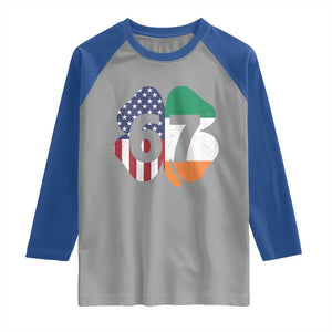 Six Seven 6 7 St Patricks Day Raglan Shirt 67 Meme Irish American Ireland Flag Lucky Shamrocks TS10 Sport Gray Royal Print Your Wear